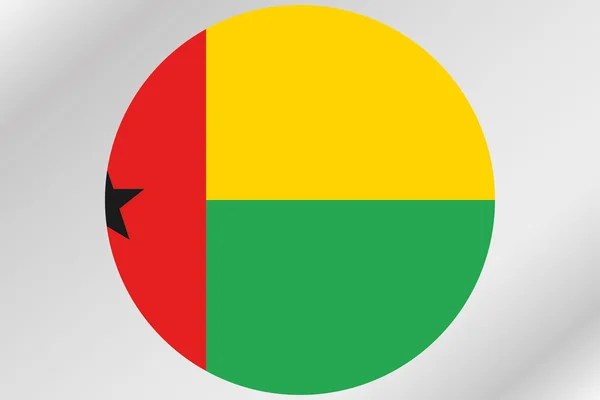Illustration du drapeau dans un cercle du pays de Guinée Biss — Photo