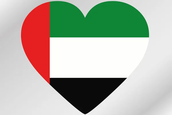 Fahnenabbildung eines Herzens mit der Fahne des vereinigten Arabischen Emirats — Stockfoto