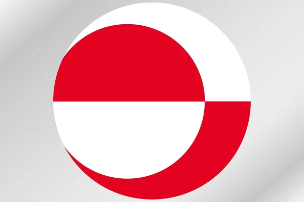 Illustrazione della bandiera all'interno di un cerchio del paese della Groenlandia — Foto Stock