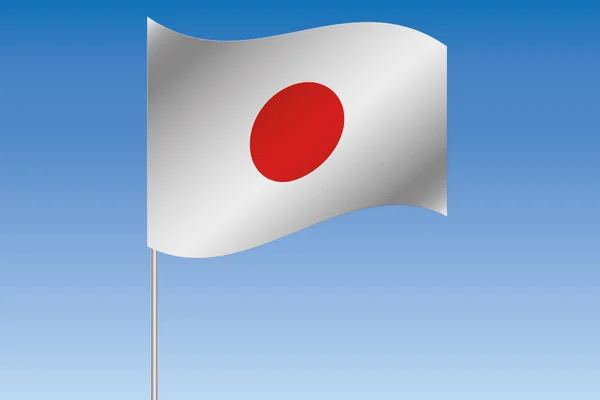 Illustration du drapeau 3D agitant dans le ciel du pays du Japon — Photo