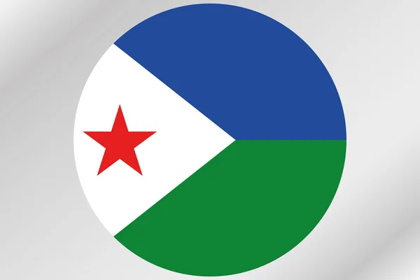 Illustration du drapeau dans un cercle du pays de Djibouti — Photo