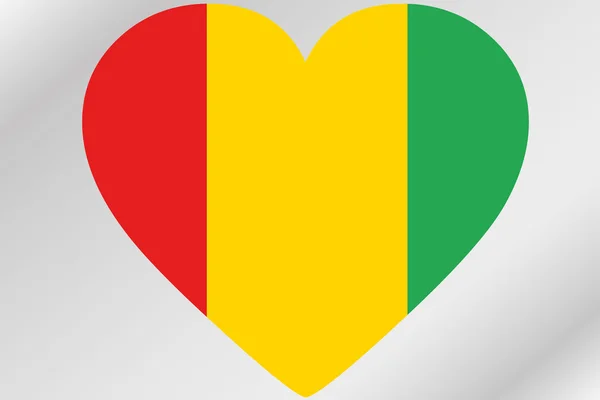 Bandera Ilustración de un corazón con la bandera de Guinea — Foto de Stock