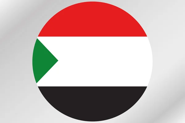 Bandeira Ilustração dentro de um círculo do país do Sudão — Fotografia de Stock