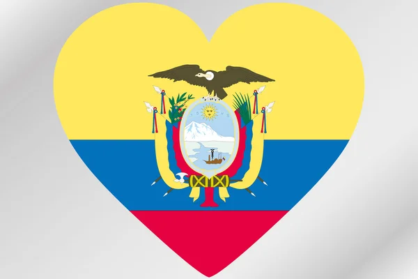 Flag Illustration of a heart with the flag of  Ecuador — Stock Photo, Image