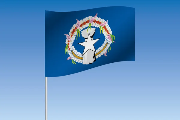 3D obrázek vlajky mává na obloze země Marian — Stock fotografie