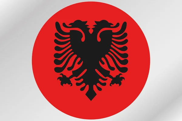 Flag Illustration within a circle of the country of  Albania — Stock Photo, Image