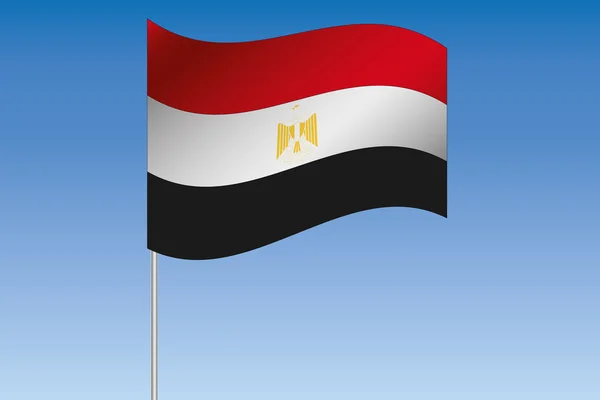 Illustration du drapeau 3D agitant dans le ciel du pays d'Egypte — Photo