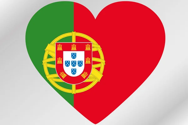 Bandera Ilustración de un corazón con la bandera de Portugal — Foto de Stock