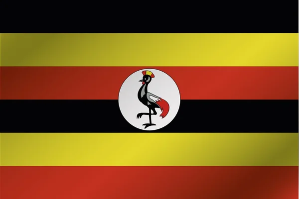 3D vågiga flagga Illustration av landet Uganda — Stockfoto