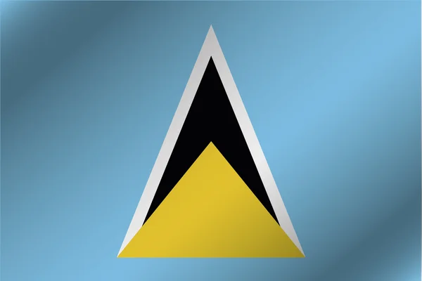 3D vågiga flagga Illustration av landet av Saint Lucia — Stockfoto
