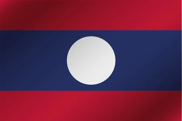 Laos ülke 3D dalgalı bayrağı çizimi — Stok fotoğraf