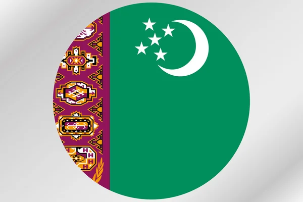 Vlajka ilustrace v kruhu země Turkmenista — Stock fotografie