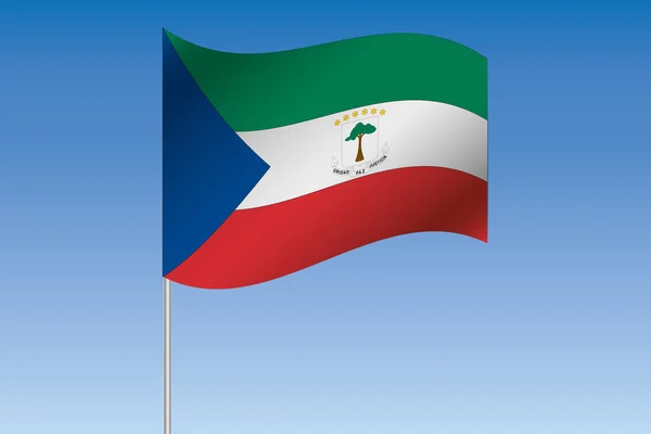 3D obrázek vlajky mává na obloze země Equito — Stock fotografie