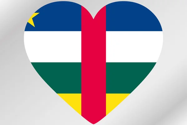 Zászló illusztrációja egy szív a Közép-afrikai R zászlaja — Stock Fotó