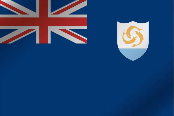 3d wellenförmige Flagge Illustration des Landes der Anguilla — Stockfoto