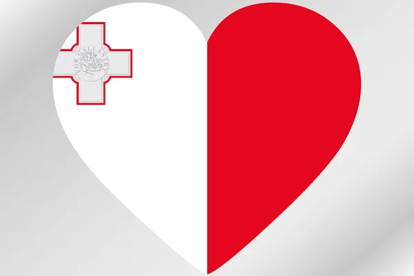 Bandiera Illustrazione di un cuore con la bandiera di Malta — Foto Stock