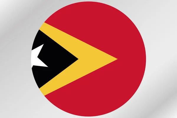 Flaga ilustracja w kręgu kraju Timoru Wschodniego — Zdjęcie stockowe