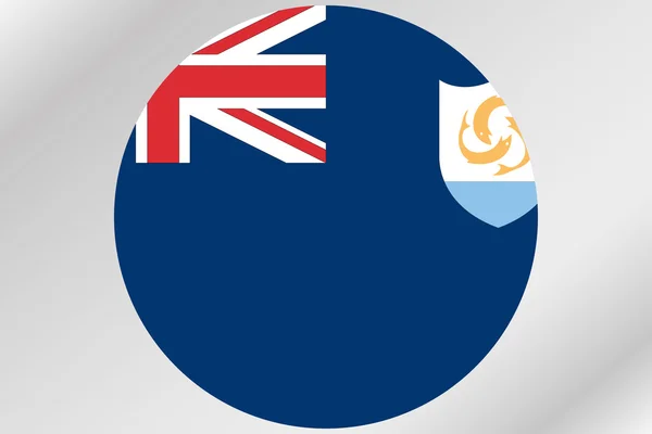 Bandeira Ilustração dentro de um círculo do país de Anguilla — Fotografia de Stock