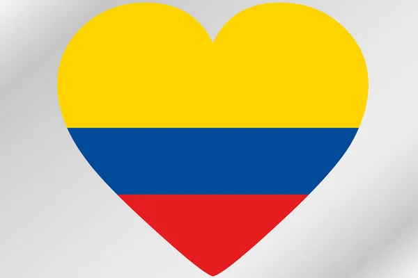 コロンビアの旗とハートの旗のイラストレーション — ストック写真