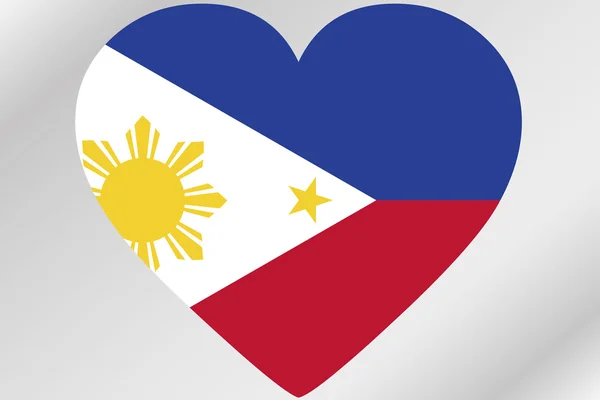 Bandeira Ilustração de um coração com a bandeira de Filipinas — Fotografia de Stock
