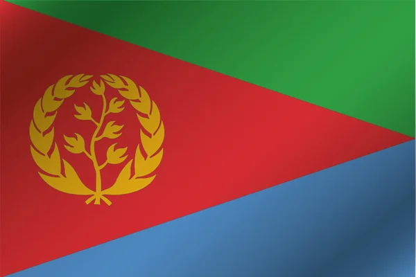 国家厄立特里亚三维波浪旗图 — 图库照片