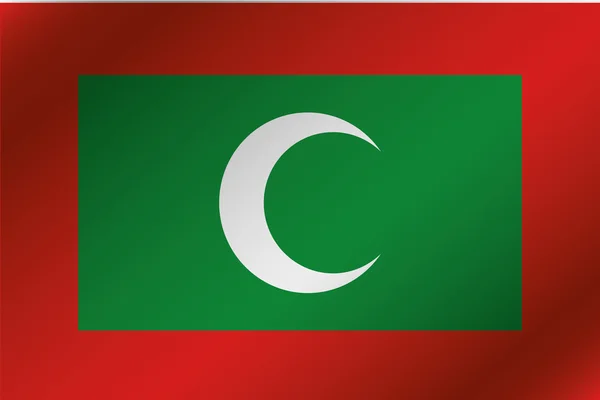 3D хвилясті ілюстрація прапор країни Мальдіви — стокове фото