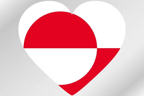 Vlajka ilustrace srdce s vlajkou Grónska — Stock fotografie