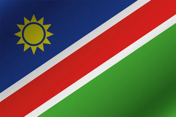 3D wellenförmige Flagge Illustration des Landes Namibia — Stockfoto