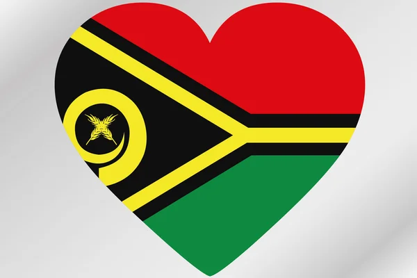 Flag Illustration of a heart with the flag of  Vanuatu — Stock Photo, Image
