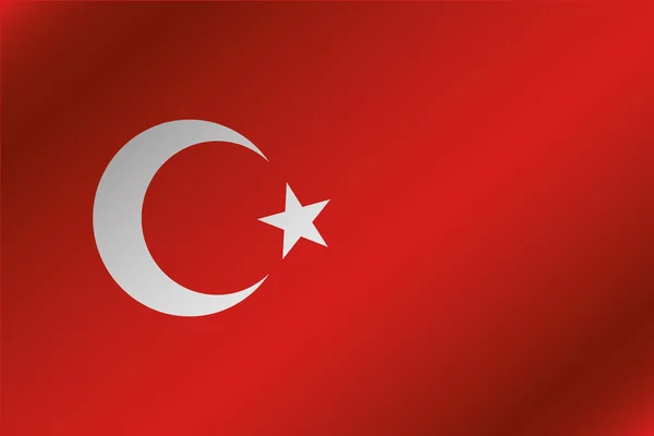 3D golvende vlag illustratie van het land van Turkije — Stockfoto