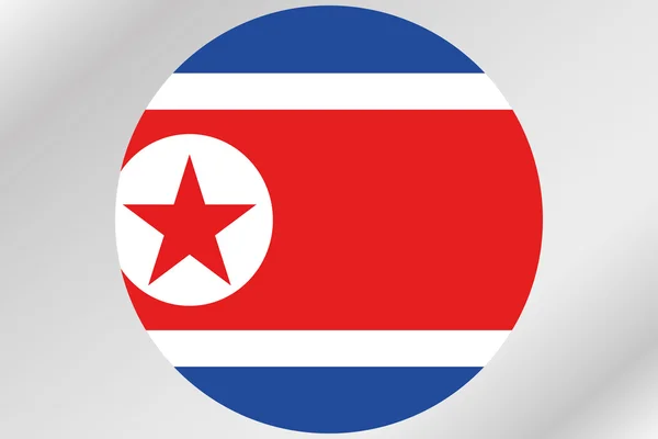 Vlag illustratie binnen een cirkel van het land van Noord-Korea — Stockfoto