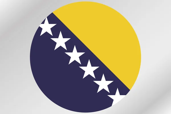 Прапор ілюстрація всередині коло країні Боснія — стокове фото