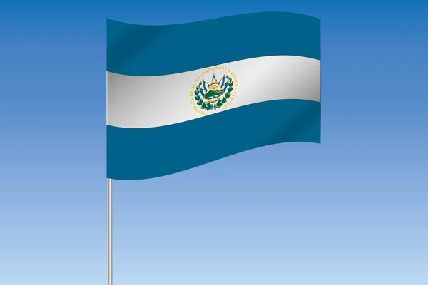 Ilustración de Bandera 3D ondeando en el cielo del país de El Sal —  Fotos de Stock