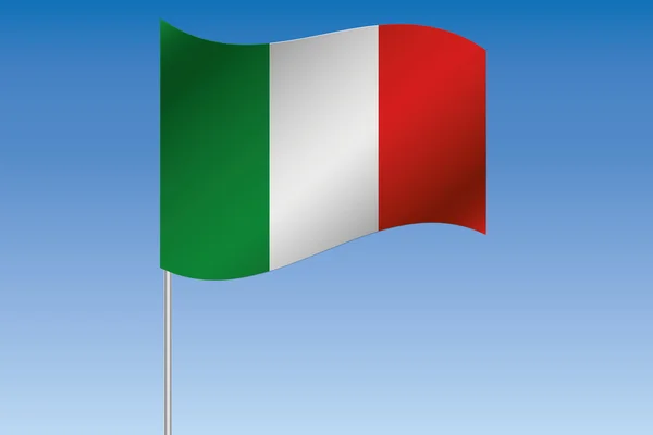 Illustration einer 3D-Fahne, die am Himmel des Landes Italien weht — Stockfoto