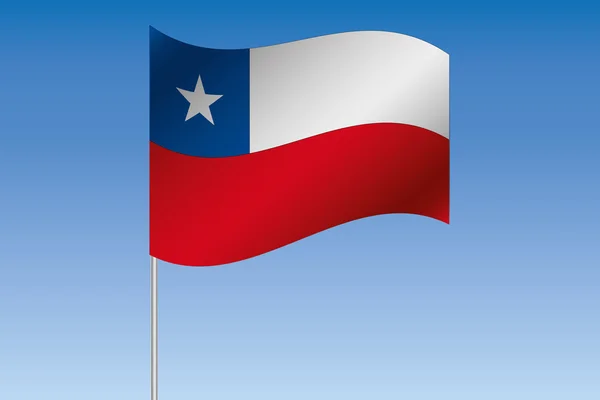 3D Bandeira Ilustração acenando no céu do país do Chile — Fotografia de Stock