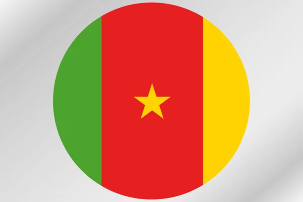 Vlajka ilustrace v kruhu v zemi Kamerun — Stock fotografie