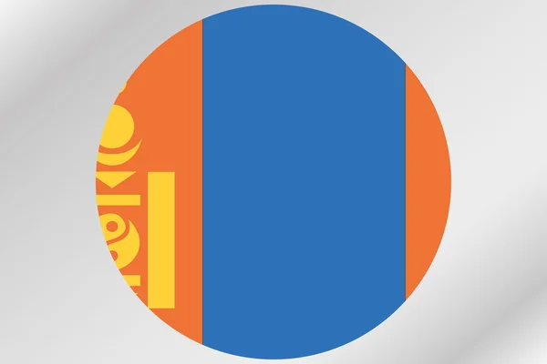 Ilustración de la bandera dentro de un círculo del país de Mongolia — Foto de Stock