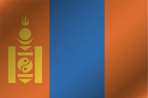 Bandeira ondulada 3D Ilustração do país da Mongólia — Fotografia de Stock