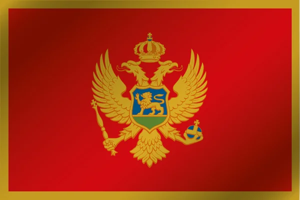 Bandera ondulada 3D Ilustración del país de Montenegro —  Fotos de Stock