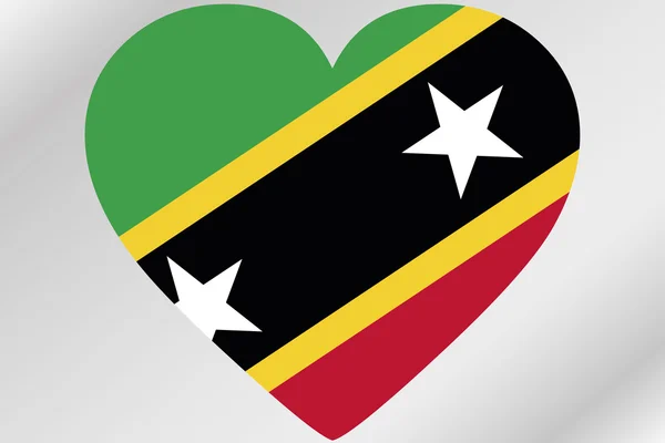 Flag Illustration of a heart with the flag of  Saint Kitts and N — Stock Photo, Image