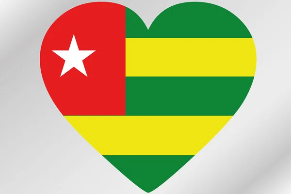 Bandera Ilustración de un corazón con la bandera de Togo — Foto de Stock