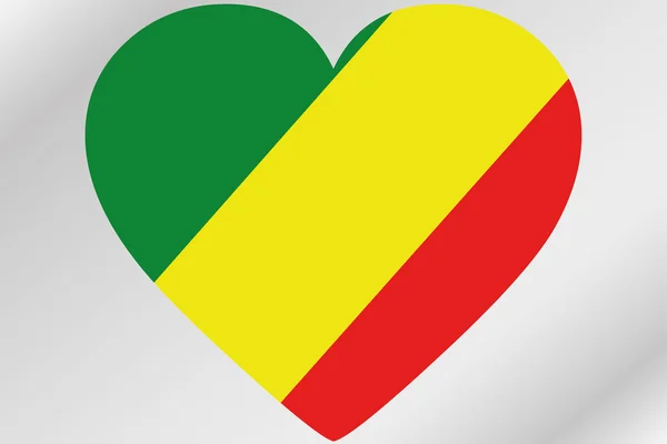 Bandera Ilustración de un corazón con la bandera del Congo — Foto de Stock