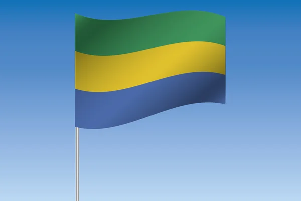 3D Flag Illustrazione sventolando nel cielo del paese del Gabon — Foto Stock