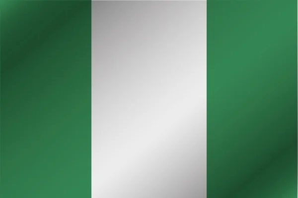 3D Wavy Flag Illustration of the country of  Nigeria — Stock Photo, Image