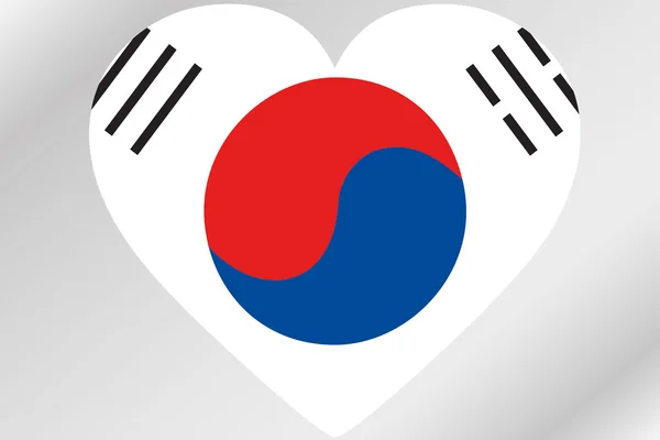Bandera Ilustración de un corazón con la bandera de Corea del Sur —  Fotos de Stock