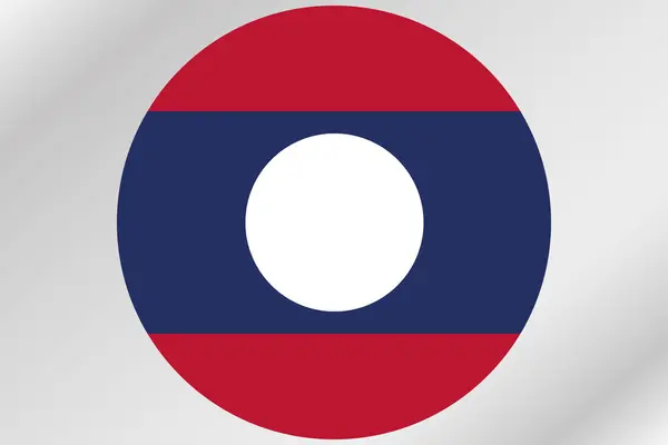 Ilustración de la bandera dentro de un círculo del país de Laos —  Fotos de Stock