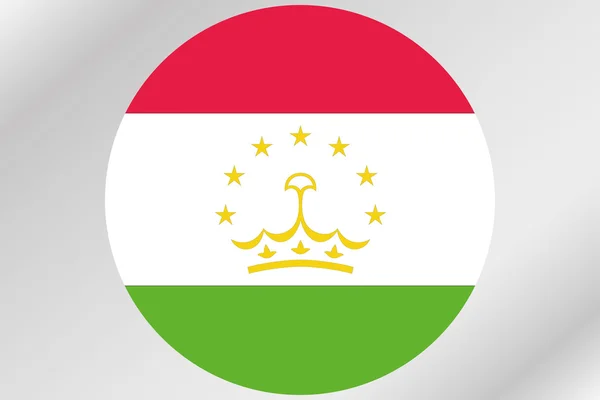 Vlajka ilustrace v kruhu země Tádžikistánu — Stock fotografie