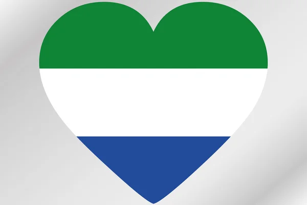 Flag Illustration of a heart with the flag of  Sierra Leone — Stock Photo, Image