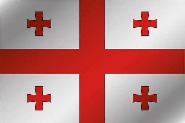 3D wellenförmige Flagge Illustration des Landes Georgien — Stockfoto