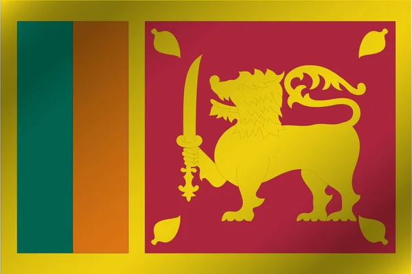 3D Wavy Flag Illustration of the country of  Sri Lanka — Stock Photo, Image